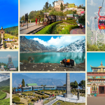 Darjeeling Sikkim Tour Package scenic view with tea gardens, Himalayan mountains, and Gangtok city highlights